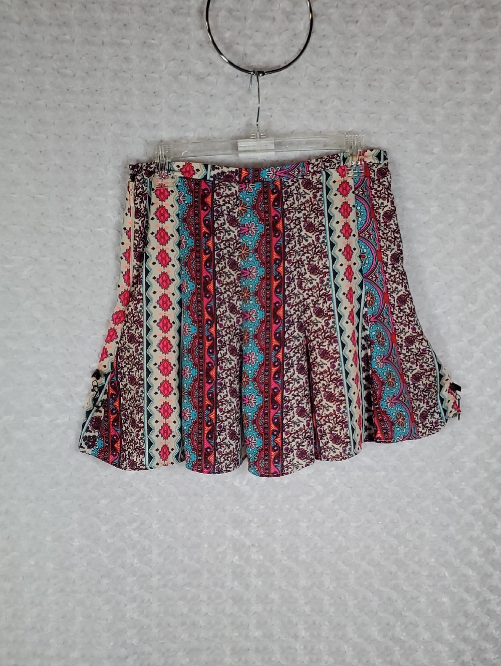 Show Me Your MuMu Multicolor Boho Stripe Skater Skirt Size L
